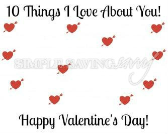 Free Printable: 10 Things I Love About You