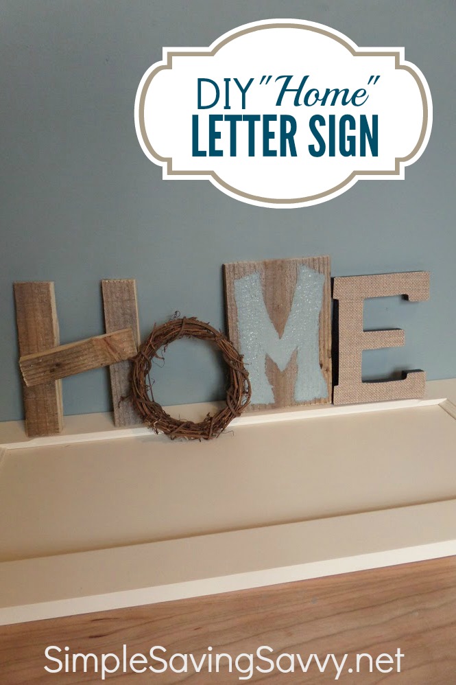 diy "home" letter sign