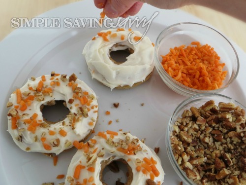 Baked Carrot Cake Donuts With Carrot and  Nut Topping
