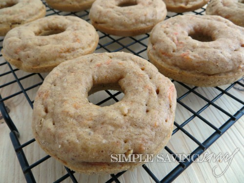 Baked Carrot Cake Donuts on Cooling Rack