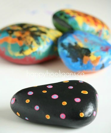 painted rock paper weight