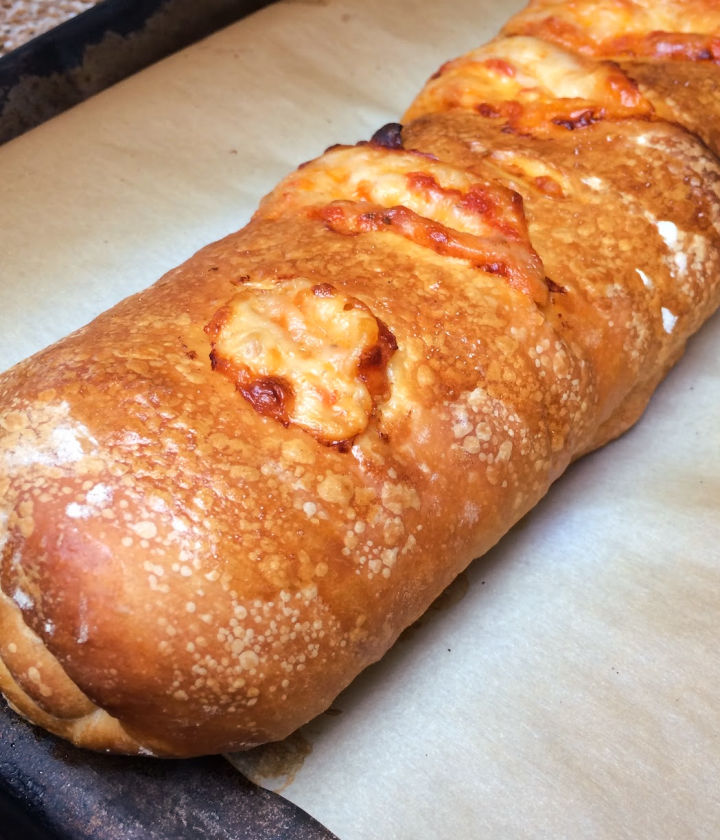 golden baked stromboli
