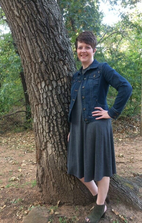 remi swing dress with jean jacket