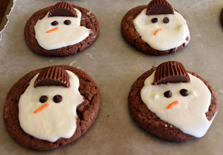 finished melted snowman cookies