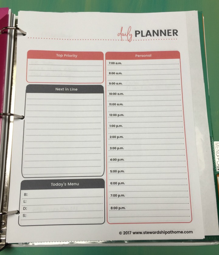 simple household planner daily appointment planning printable