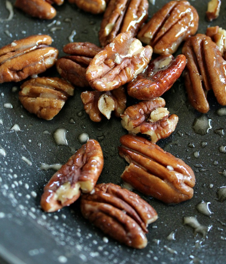 Caramelized Pecans for Triple Layer Pumpkin Spice Pie Topping