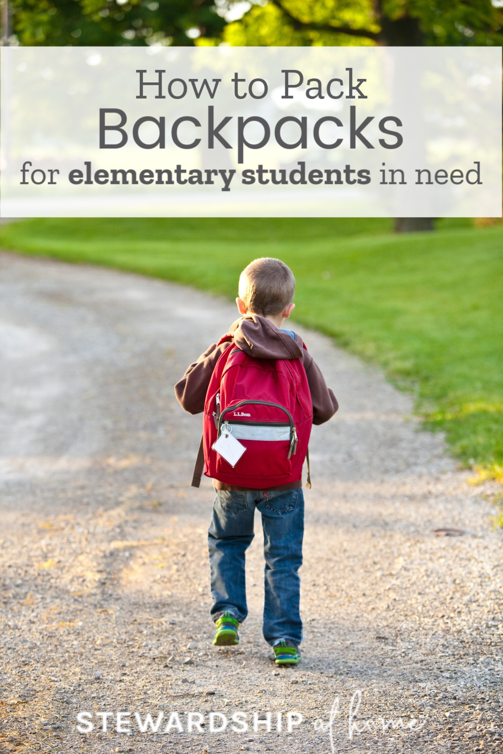 Pack Backpacks for Elementary Students in Need